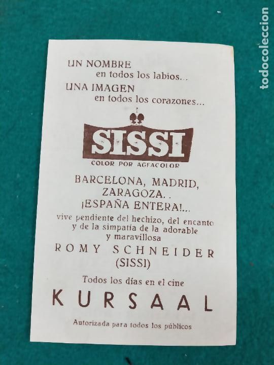 Cine: SISSI. ROMY SCHNEIDER. . PROGRAMA DE CINE CON PUBLICIDAD. - Foto 2