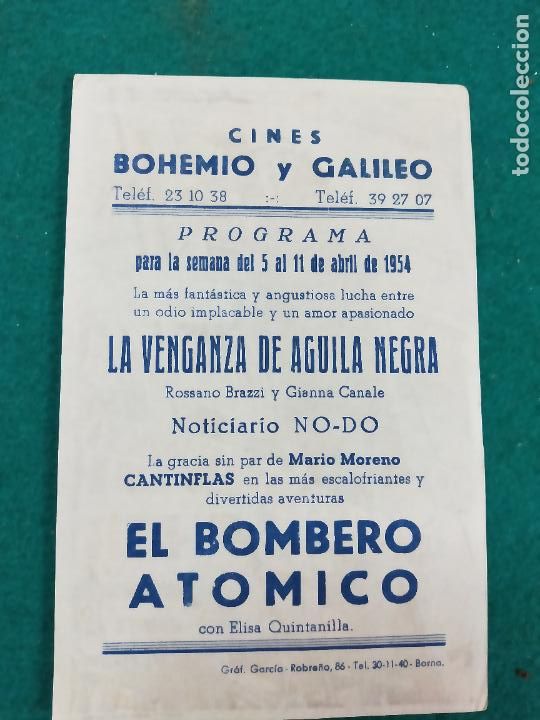 Cine: CANTINFLAS EN EL BOMBERO ATOMICO. PROGRAMA DE CINE CON PUBLICIDAD. - Foto 2