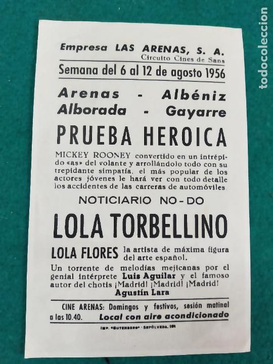 Cine: PRUEBA HEROICA. MICKEY ROONEY. PROGRAMA DE CINE CON PUBLICIDAD. - Foto 2