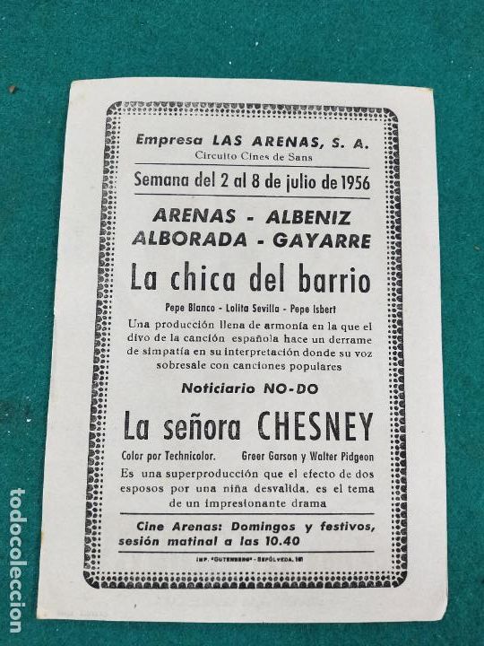 Cine: LA SE&Ntilde;ORA CHESNEY. PROGRAMA DE CINE CON PUBLICIDAD. - Foto 2