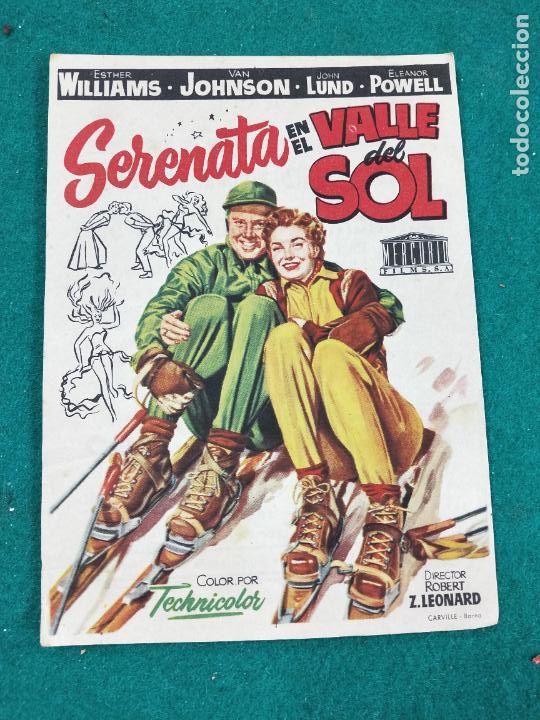 Cine: SERENATA EN EL VALLE DEL SOL. ESTHER WILLIAMS. PROGRAMA DE CINE CON PUBLICIDAD. - Foto 1