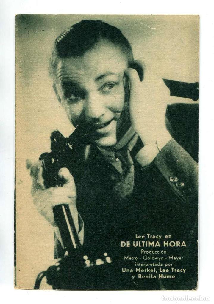 Cine: DE &Uacute;LTIMA HORA, con Lee Tracy.