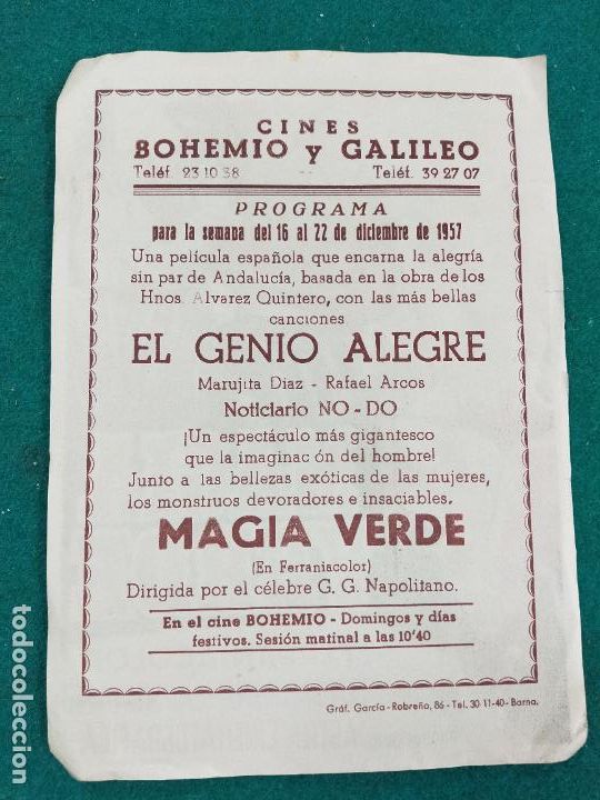 Cine: MAGIA VERDE. PROGRAMA DE CINE CON PUBLICIDAD. - Foto 2