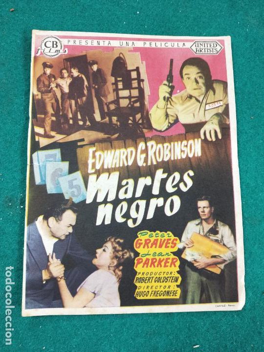 Cine: MARTES NEGRO. EDWARD G. ROBINSON. PROGRAMA DE CINE CON PUBLICIDAD. - Foto 1