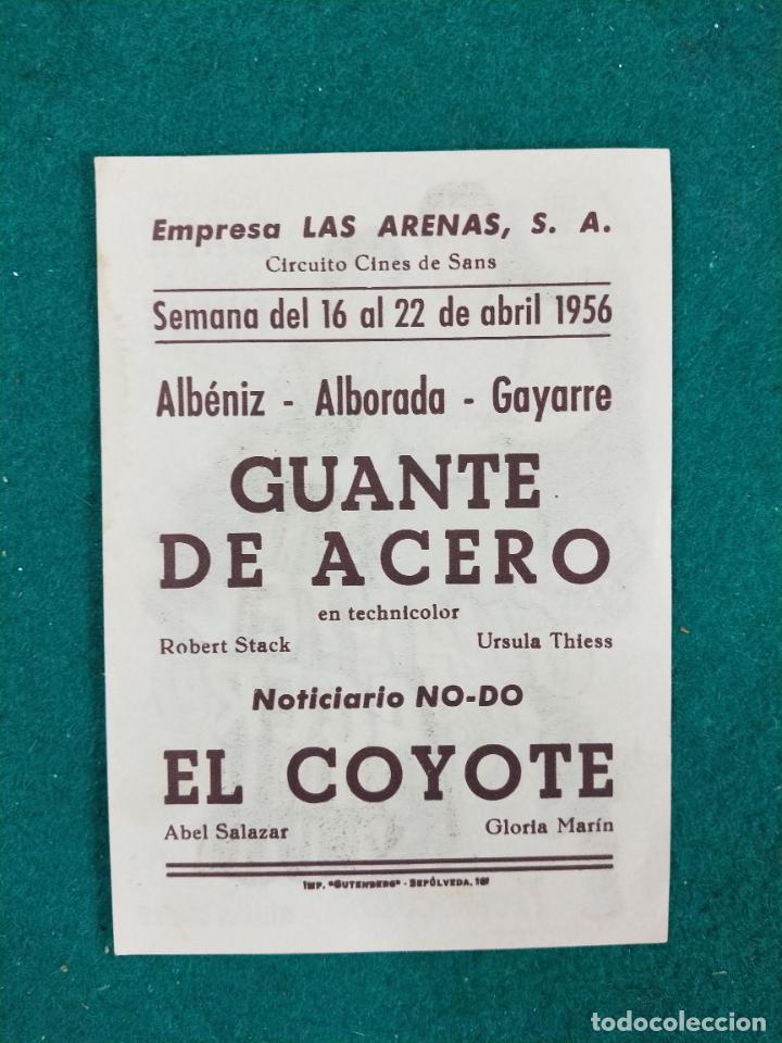 Cine: GUANTE DE ACERO. ROBERT STACK - URSULA THIESS. PROGRAMA DE CINE CON PUBLICIDAD. - Foto 2