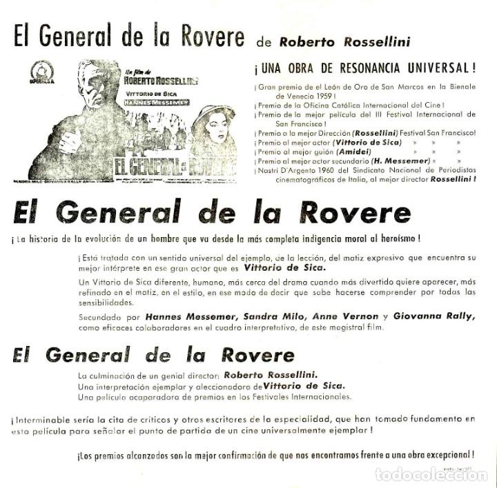 Cine: Programa de cine local: EL GENERAL DE LA ROVERE. Con publicidad - Foto 1