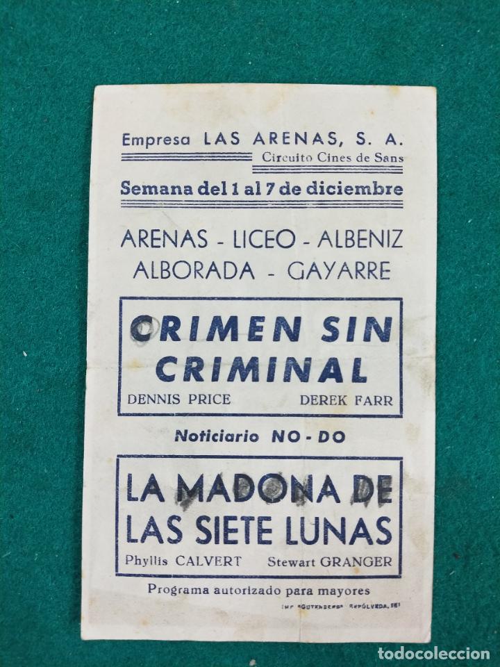 Cine: CRIMEN SIN CRIMINAL. PROGRAMA DE CINE CON PUBLICIDAD - Foto 2
