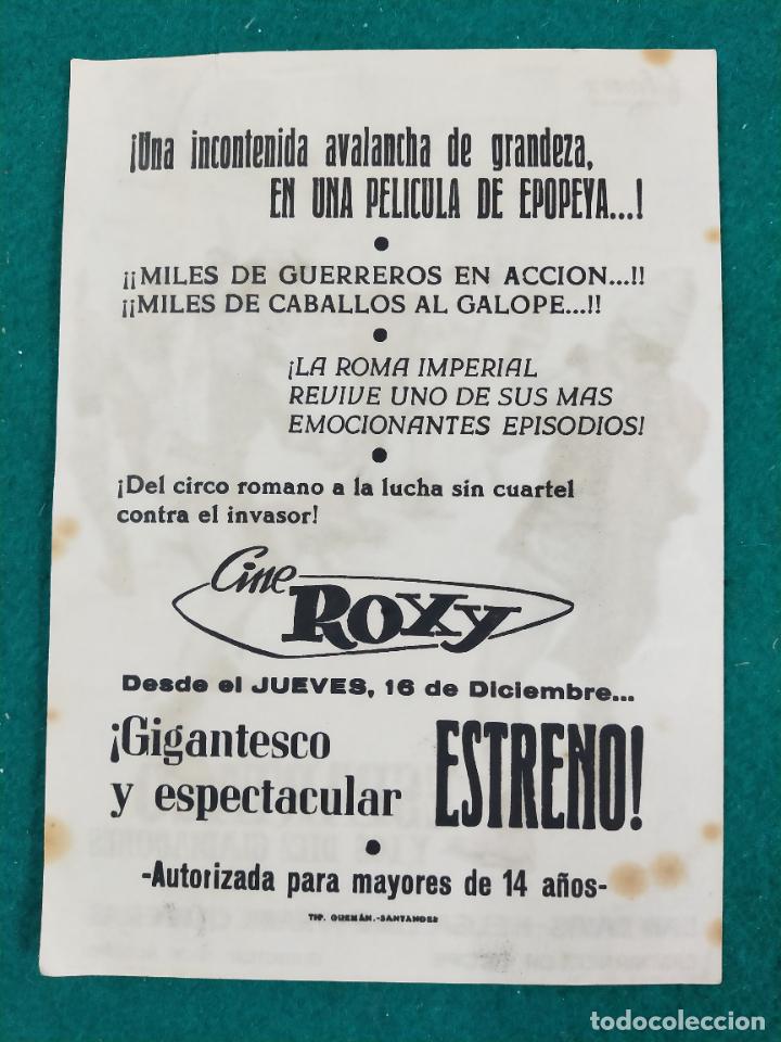 Cine: ESPARTACO Y LOS DIEZ GLADIADORES. DAN DAVIS - HELGA LINE. PROGRAMA DE CINE CON PUBLICIDAD. - Foto 2