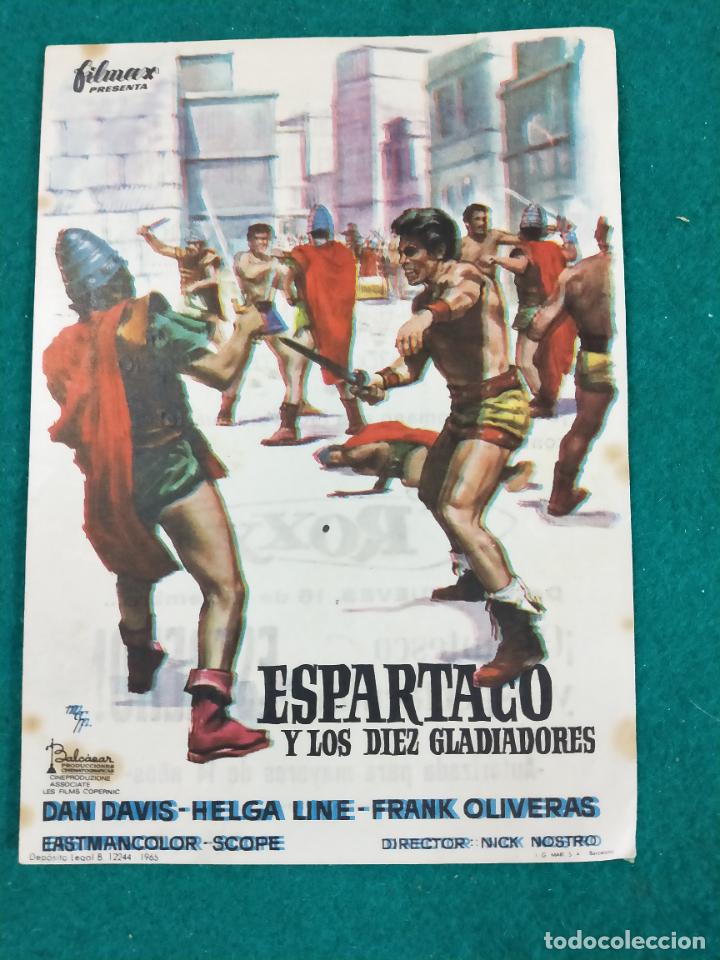 Cine: ESPARTACO Y LOS DIEZ GLADIADORES. DAN DAVIS - HELGA LINE. PROGRAMA DE CINE CON PUBLICIDAD. - Foto 1