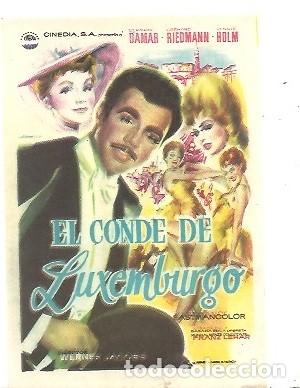 Cine: PROGRAMA DE CINE EL CONDE DE LUXEMBURGO - Foto 1