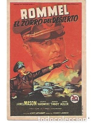 Cine: PROGRAMA DE CINE ROMEL EL ZORRO DEL DESIERTO - Foto 1