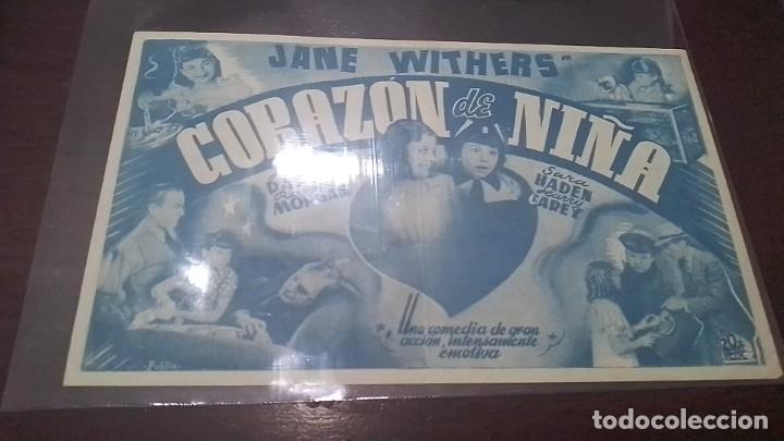 Cine: PROGRAMA O FOLLETO DE MANO DE CINE doble coraz&oacute;n de ni&ntilde;a - Foto 2
