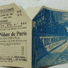Cine: FOLLETO CINE LAS DOS NIÑAS DE PARIS EXCLUSIVAS HUET 1941 CLAUDE BARGHON Y JACQUELINE DAIX. Lote 338108103