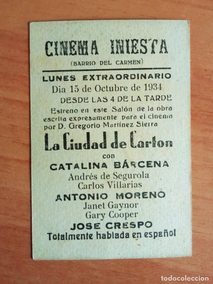 Cine: PROGRAMA CINE-- LA CIUDAD DE CARTON (gris) ct - Foto 2