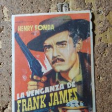 Cine: FOLLETO DE MANO DE LA PELICULA LA VENGANZA DE FRANK JAMES CON PUBLICIDAD