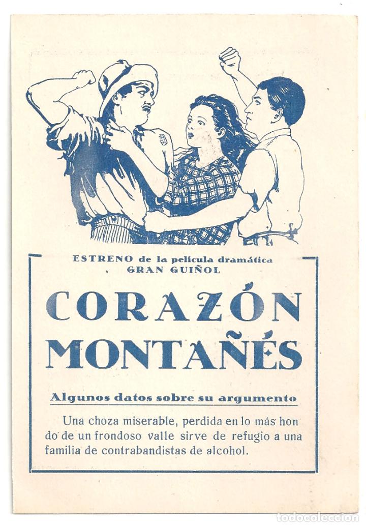 Cine: PTCC 129 CORAZON MONTA&Ntilde;ES PROGRAMA TARJETA CINE MUDO - Foto 1