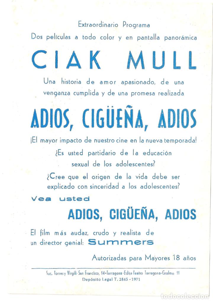 Cine: PTCC 131 ADIOS CIG&Uuml;E&Ntilde;A ADIOS PROGRAMA LOCAL WARNER MANUEL SUMMERS - Foto 2