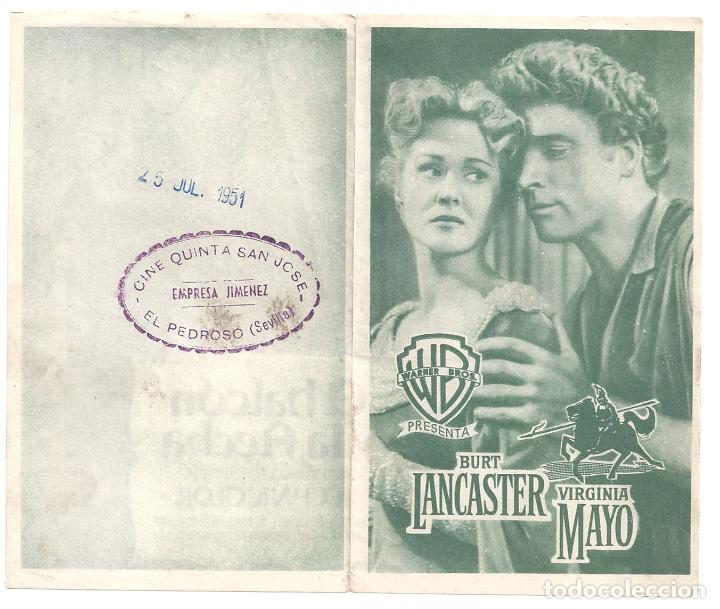 Cine: PTCC 143 EL HALCON Y LA FLECHA PROGRAMA DOBLE WARNER BURT LANCASTER VIRGINIA MAYO VERDE - Foto 1