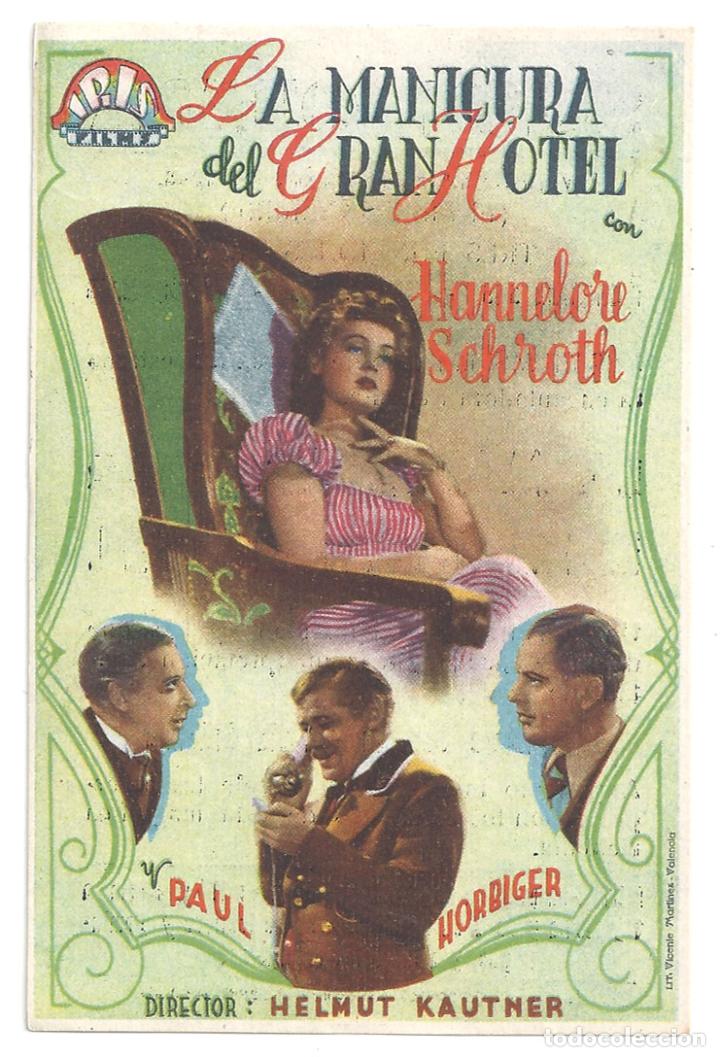 Folhetos de m&atilde;o de filmes antigos de cinema: PTCC 143 LA MANICURA DEL GRAN HOTEL PROGRAMA SENCILLO IRIS HANNELORE SCHROTH