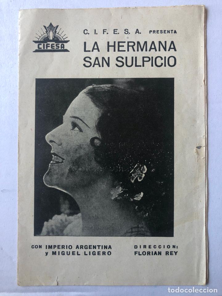 Cine: LA HERMANA SAN SULPICIO, IMPERIO ARGENTINA - PROGRAMA DOBLE - Foto 1