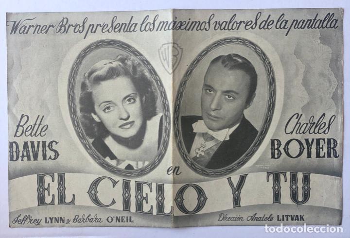 Cine: EL CIELO Y TU, BETTE DAVIS, CHARLES BOYER - PROGRAMA DOBLE GRAN TAMA&Ntilde;O - Foto 1