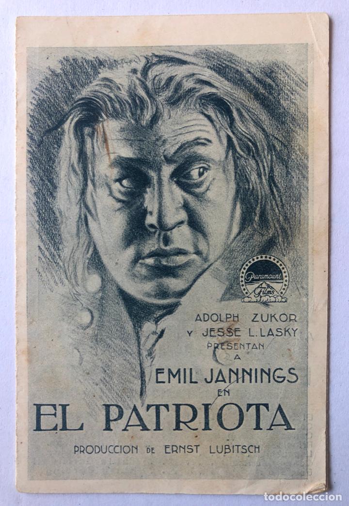 Cinema: EL PATRIOTA, EMIL JANNINGS - PROGRAMA CUADRUPLE, MUY RARO