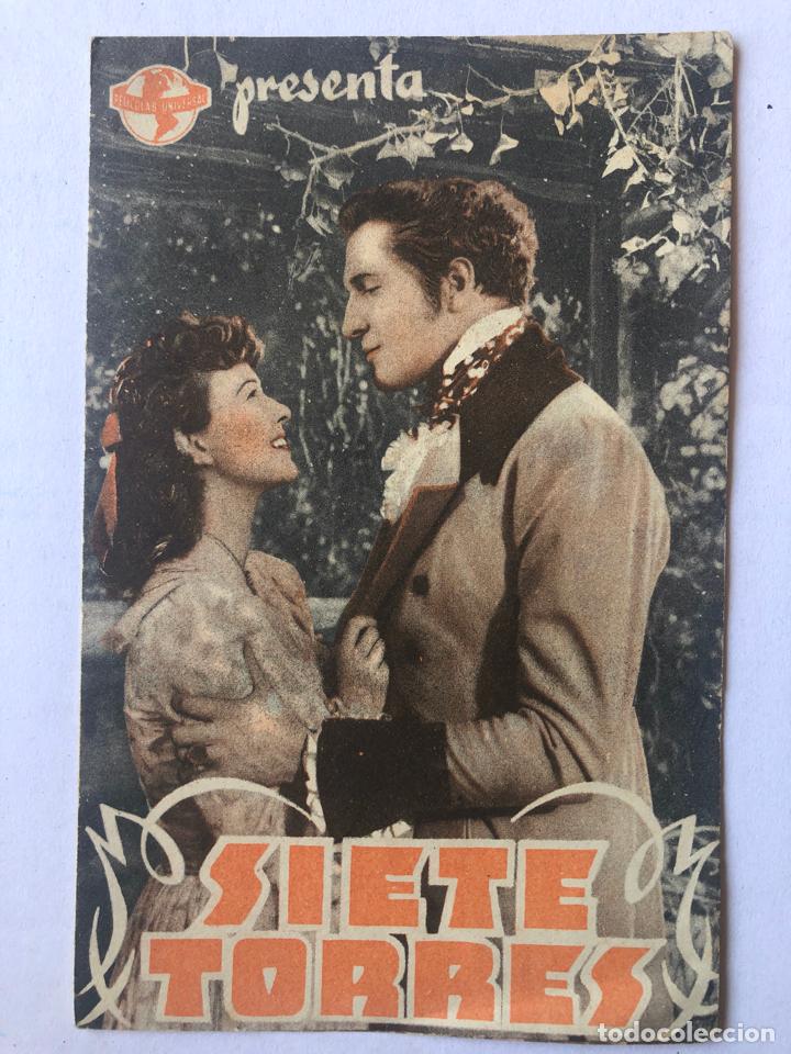  Foglietti di film di film antichi di cinema: SIETE TORRES - PROGRAMA DOBLE