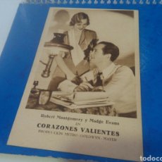 Cine: ANTIGUO PROGRAMA DE CINE CARTÓN. CORAZONES VALIENTES. AÑO METRO. 1932-33. Lote 340318618