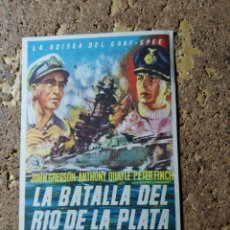Cine: FOLLETO DE MANO DE LA PELICULA LA BATALLA DEL RIO DE LA PLATA CON PUBLICIDAD. Lote 340670733