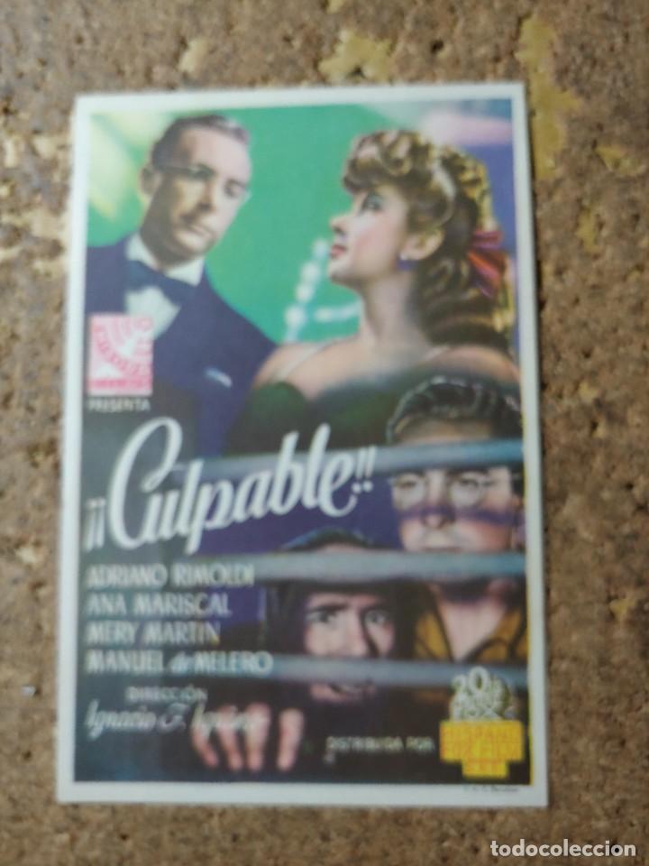 Cine: FOLLETO DE MANO DE LA PELICULA CULPABLE - Foto 1