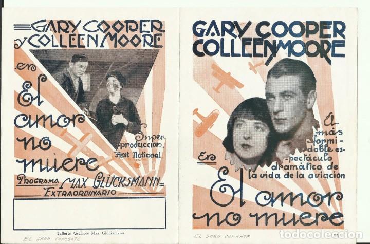 Cine: PTCC 133 EL GRAN COMBATE PROGRAMA DOBLE URUGUAYO GARY COOPER COLLEEN MOORE - Foto 3