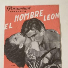 Cine: FOLLETO PROGRAMA DE CINE EL HOMBRE LEON CINE IDEAL 1934 BUSIER CRABBE Y FRANCES DEE. Lote 340911483