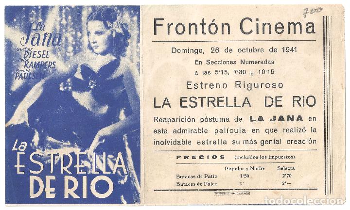 Cine: PTCC 147 LA ESTRELLA DE RIO PROGRAMA DOBLE HISPANIA TOBIS LA JANA - Foto 1