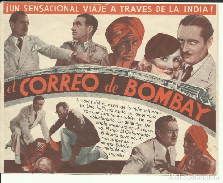 Cine: PTCC 134 EL CORREO DE BOMBAY PROGRAMA DOBLE UNIVERSAL EDMUND LOWE HEDDA HOPPER - Foto 2