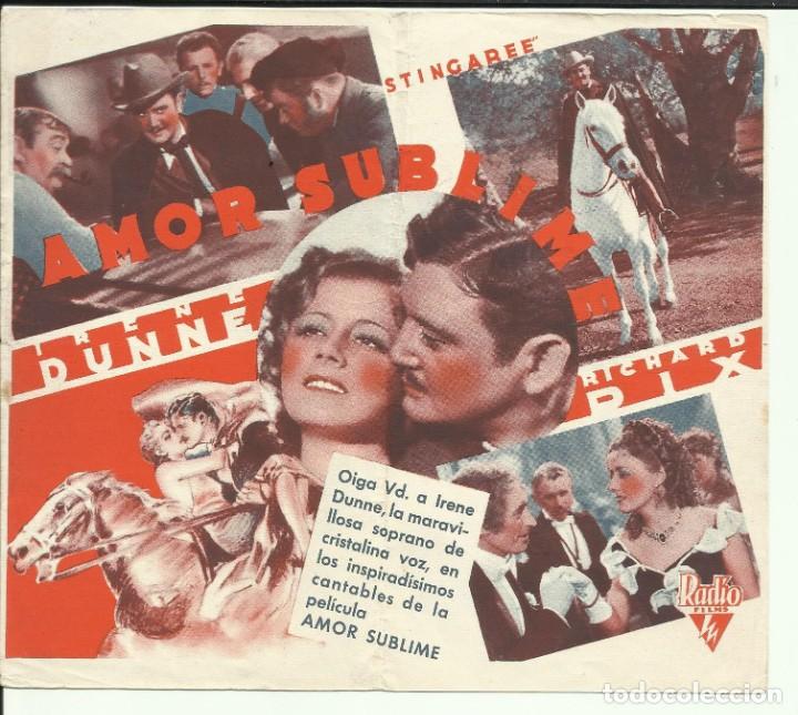 Cine: PTCC 134 AMOR SUBLIME PROGRAMA DOBLE RKO IRENE DUNNE RICHARD DIX - Foto 2