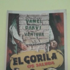 Cine: EL GORILA OS SALUDA CHARLES VANEL ORIGINAL S.P. BUEN ESTADO