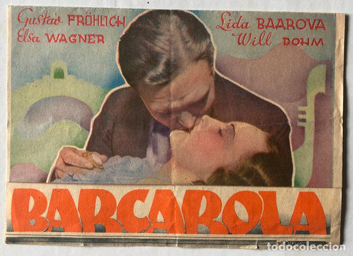  Flyers Publicitaires de films Anciens: BARCAROLA - CON PUBLICIDAD A&Ntilde;O 1936 - PROGRAMA DOBLE