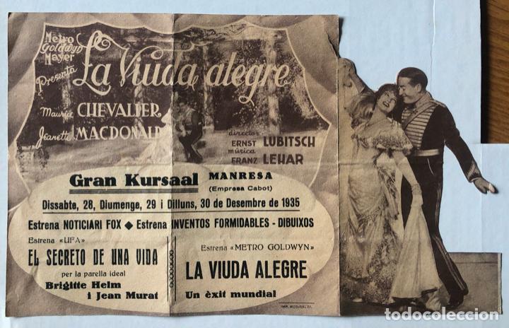 Cine: LA VIUDA ALEGRE - CON PUBLICIDAD A&Ntilde;O 1935 - PROGRAMA DOBLE TROQUELADO - Foto 3