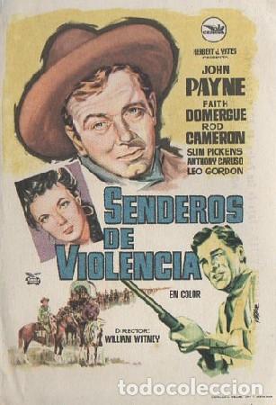  Flyers Publicitaires de films Anciens: PROGRAMA DE CINE: SENDEROS DE VIOLENCIA PC-5757