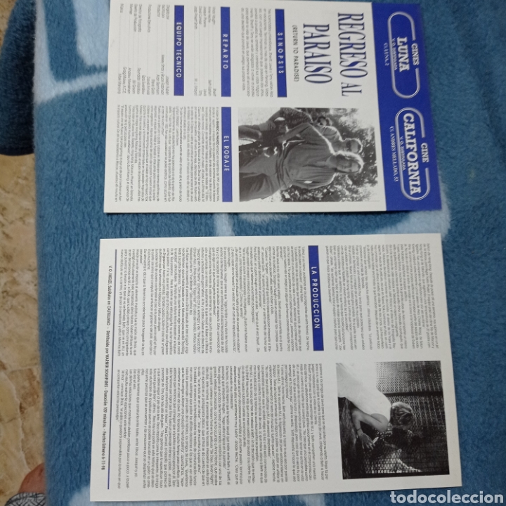 Cine: Programa de mano Regreso al para&iacute;so - Foto 1