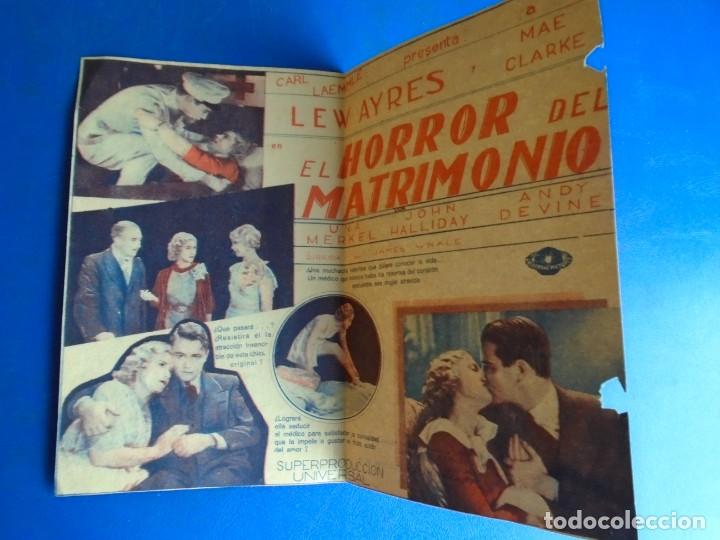 Cine: (PG-190975)PROGRAMA EL HORROR DEL MATRIMONIO - CARLOS LAEMMLE - - Foto 2