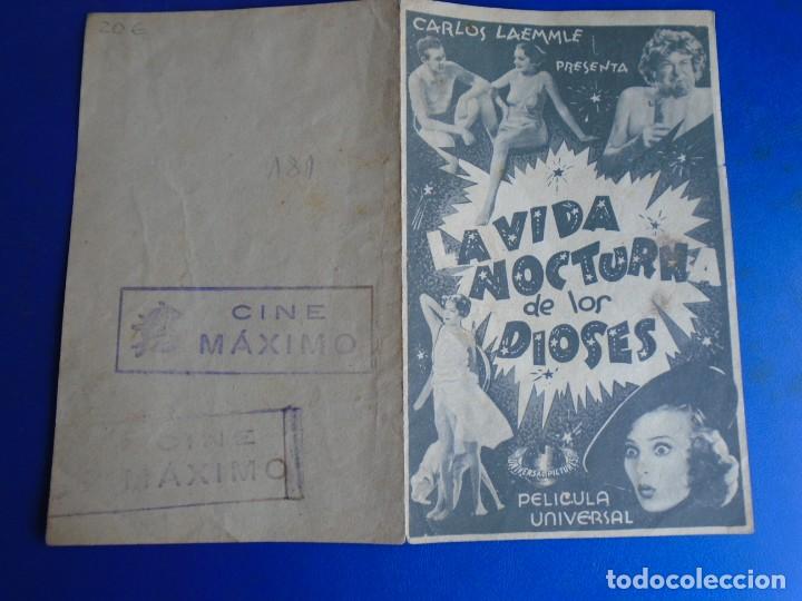 Cine: (PG-190965)PROGRAMA LA VIDA NOCTURNA DE LOS DIOSES - CARLOS LAEMMLE - CINE MAXIMO - Foto 3
