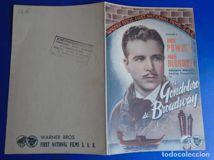 Cine: (PG-190958)PROGRAMA EL GONDOLERO DE BROADWAY - DICK POWELL - - Foto 3