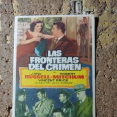 Folhetos de mão de filmes antigos de cinema: FOLLETO DE MANO DE LA PELICULA LAS FRONTERAS DEL CRIMEN. Lote 342061968