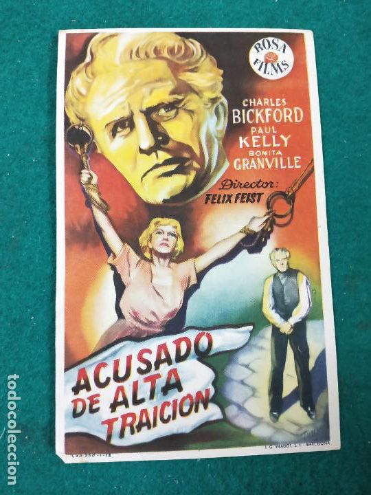 Cine: ACUSADO DE ALTA TRAICION. PROGRAMA DE CINE CON PUBLICIDAD. - Foto 1