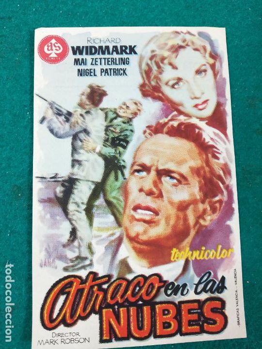 Cine: ATRACO EN LAS NUBES. RICHARD WIDMARK. PROGRAMA DE CINE CON PUBLICIDAD. - Foto 1