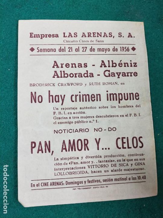 Cine: NO HAY CRIMEN IMPUNE. PROGRAMA DE CINE CON PUBLICIDAD. - Foto 2