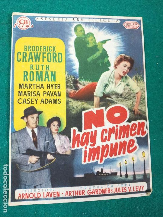 Cine: NO HAY CRIMEN IMPUNE. PROGRAMA DE CINE CON PUBLICIDAD. - Foto 1