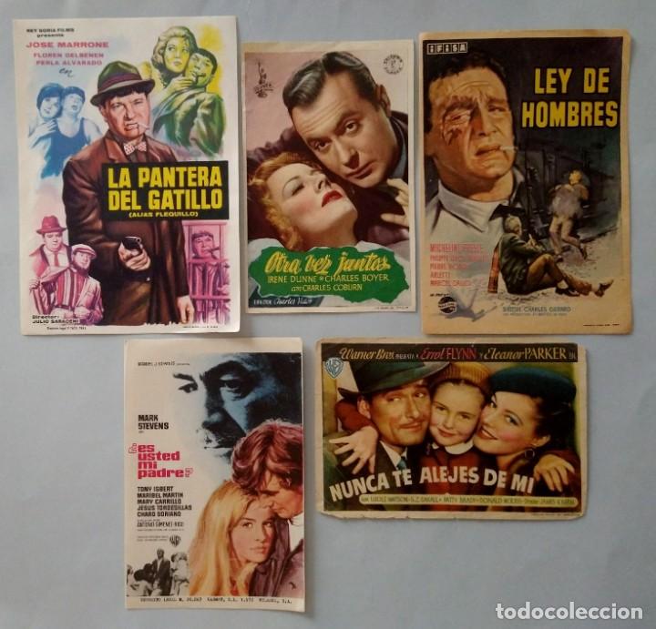 Foglietti di film di film antichi di cinema: 5 folletos cine Nunca te alejes de m&iacute; Ley de hombres Otra vez juntos Pantera del gatillo...