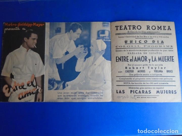 Cine: (PG-190884)PROGRAMA ENTRE EL AMOR Y LA MUERTE - VIRGINIA BRUCE Y ROBERT TAILOR - - Foto 2